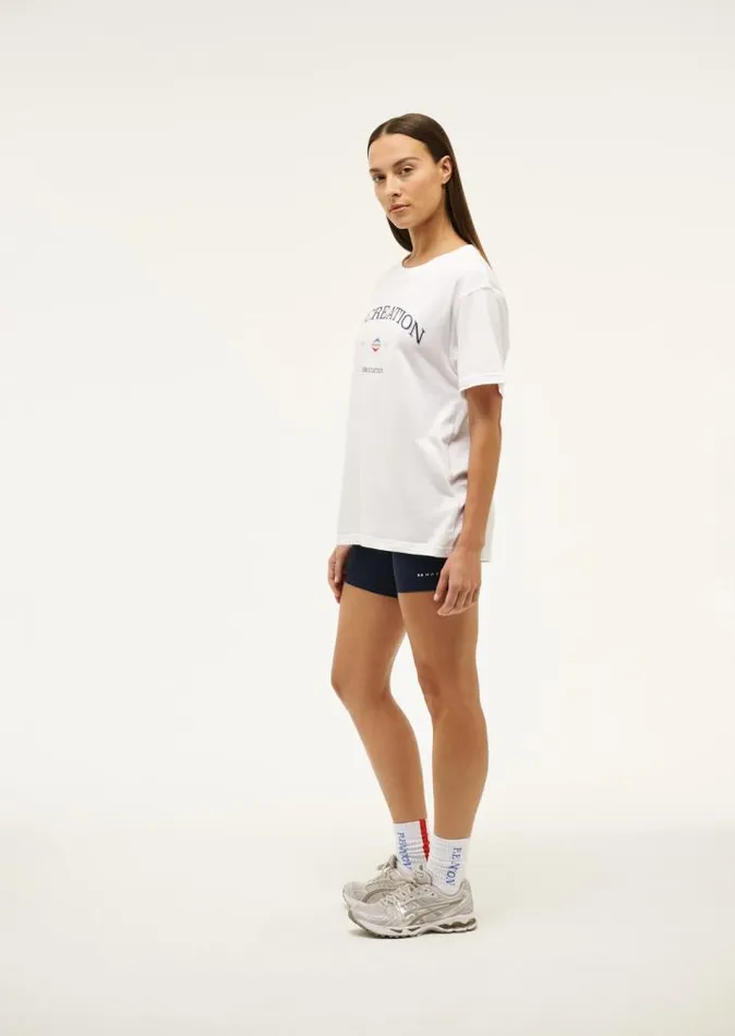 PE Nation Tees Women RECREATION TEE IN OPTIC WHITE PE Nation Tees Women RECREATION TEE IN OPTIC WHITE