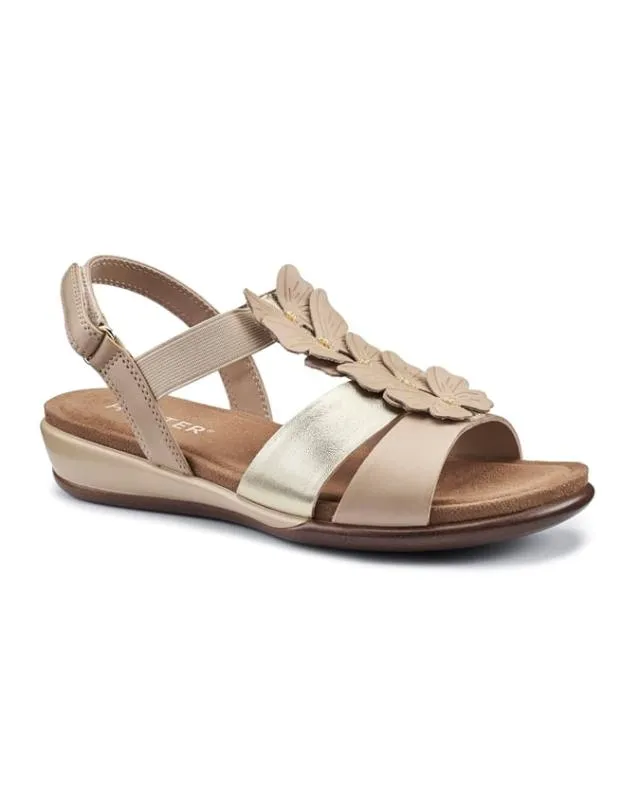 Pamplona Sandals Nude Gold Women Hotter Flat Sandals