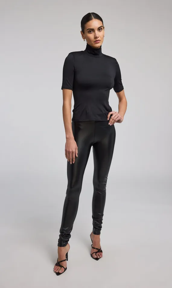 Pants Generation Love Clothing Women Jeffi Vegan Leather Legging Black