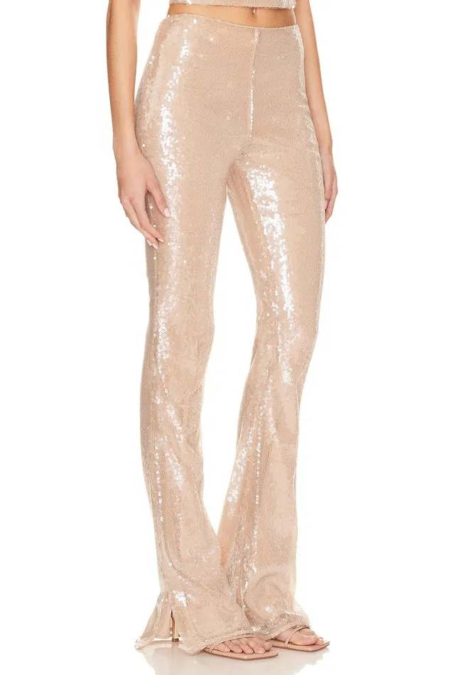Pants Women Lovers and Friends Stevie Sequin Pant Nude Neutral
