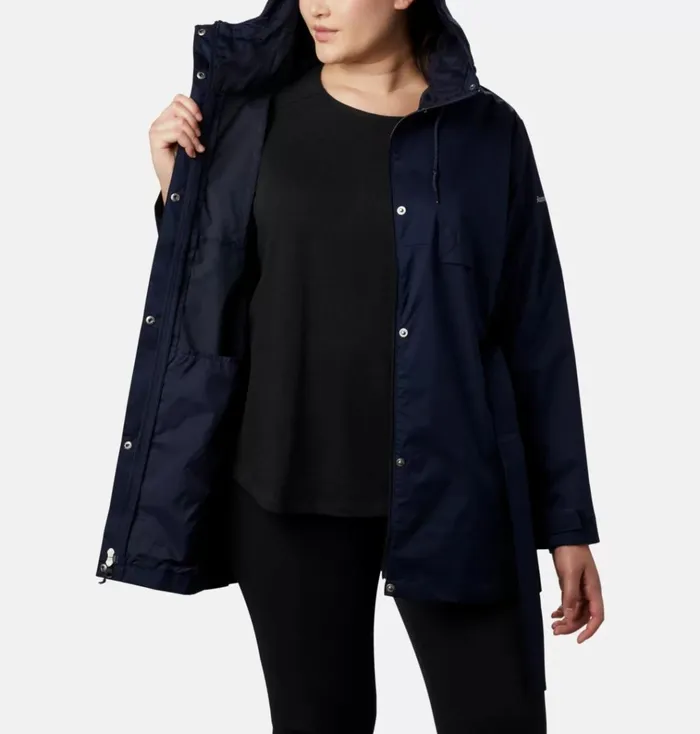 Pardon My Trench Jacket Plus Size Dark Nocturnal Womens Columbia Sportswear Rain Pardon My Trench Jacket Plus Size Dark Nocturnal Womens Columbia Sportswear Rain
