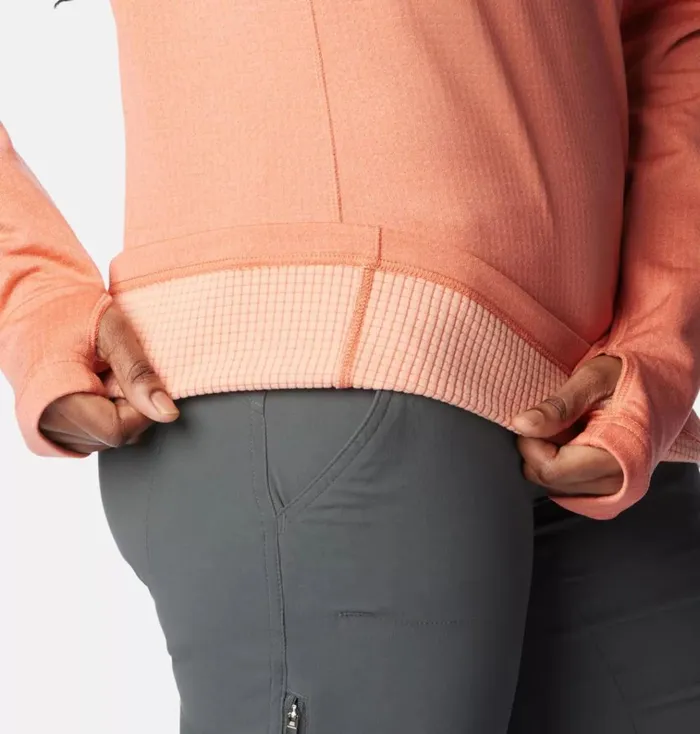 Park View Grid Half Zip Fleece Pullover Faded Peach Heather Womens Columbia Sportswear Pullovers and Tops