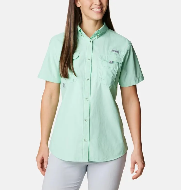 PFG Bahama Short Sleeve Shirt Mint Cay Womens Columbia Sportswear Short Sleeve