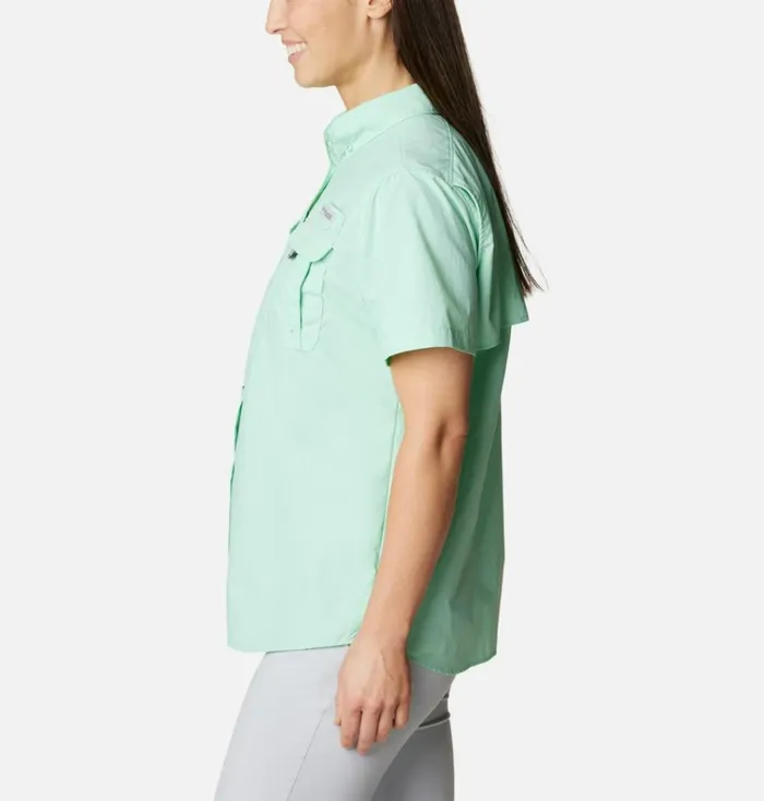 PFG Bahama Short Sleeve Shirt Mint Cay Womens Columbia Sportswear Short Sleeve PFG Bahama Short Sleeve Shirt Mint Cay Womens Columbia Sportswear Short Sleeve