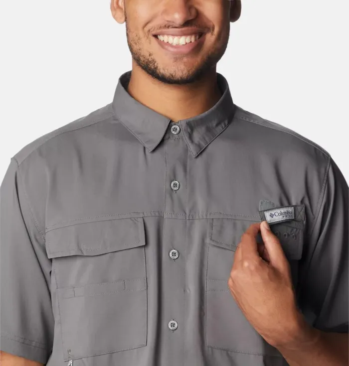 PFG Blood And Guts IV Woven Short Sleeve Shirt 8211 Tall City Grey Mens Columbia Sportswear Short Sleeve PFG Blood And Guts IV Woven Short Sleeve Shirt 8211 Tall City Grey Mens Columbia Sportswear Short Sleeve