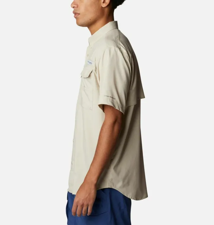 PFG Blood And Guts IV Woven Short Sleeve Shirt Fossil Mens Columbia Sportswear Short Sleeve PFG Blood And Guts IV Woven Short Sleeve Shirt Fossil Mens Columbia Sportswear Short Sleeve