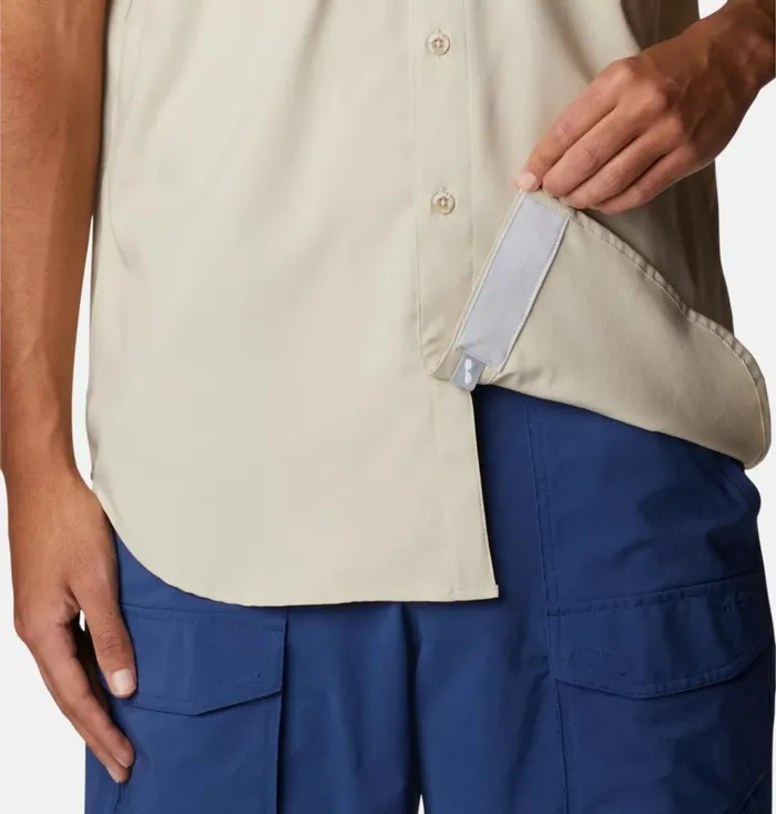PFG Blood And Guts IV Woven Short Sleeve Shirt Fossil Mens Columbia Sportswear Short Sleeve PFG Blood And Guts IV Woven Short Sleeve Shirt Fossil Mens Columbia Sportswear Short Sleeve