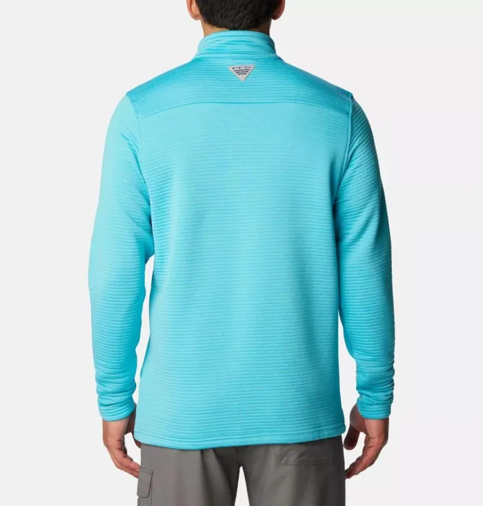 PFG Bonefish Quarter Zip Pullover Opal Blue Mens Columbia Sportswear Pullovers and Tops PFG Bonefish Quarter Zip Pullover Opal Blue Mens Columbia Sportswear Pullovers and Tops