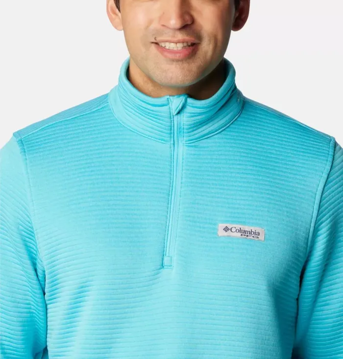 PFG Bonefish Quarter Zip Pullover Opal Blue Mens Columbia Sportswear Pullovers and Tops PFG Bonefish Quarter Zip Pullover Opal Blue Mens Columbia Sportswear Pullovers and Tops