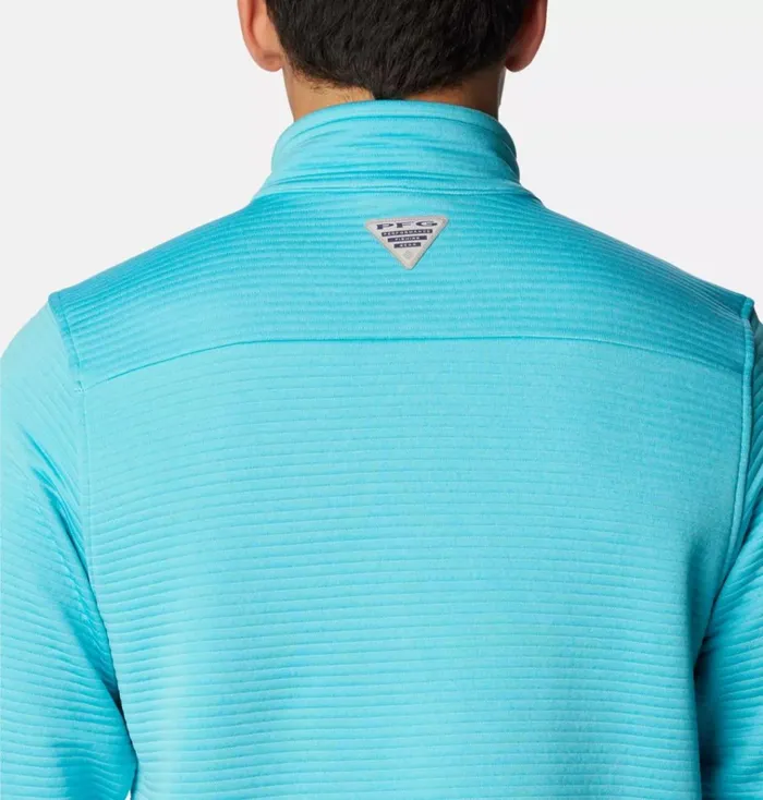 PFG Bonefish Quarter Zip Pullover Opal Blue Mens Columbia Sportswear Pullovers and Tops PFG Bonefish Quarter Zip Pullover Opal Blue Mens Columbia Sportswear Pullovers and Tops