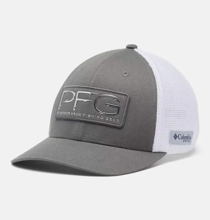 PFG Hooks Mesh Ball Cap 8211 High Crown Titanium Silver MensWomens Columbia Sportswear Hats PFG Hooks Mesh Ball Cap 8211 High Crown Titanium Silver MensWomens Columbia Sportswear Hats