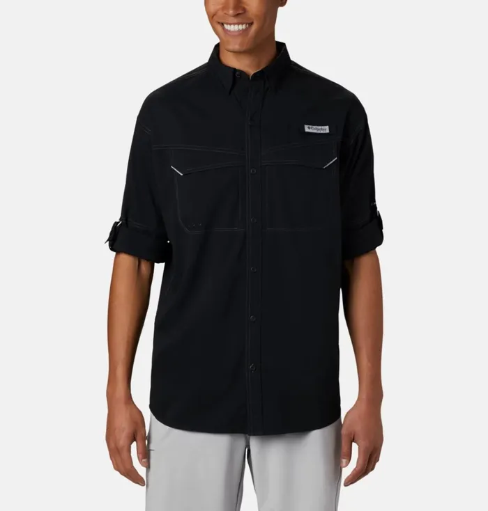 PFG Low Drag Offshore Long Sleeve Shirt Black Mens Columbia Sportswear Long Sleeve PFG Low Drag Offshore Long Sleeve Shirt Black Mens Columbia Sportswear Long Sleeve