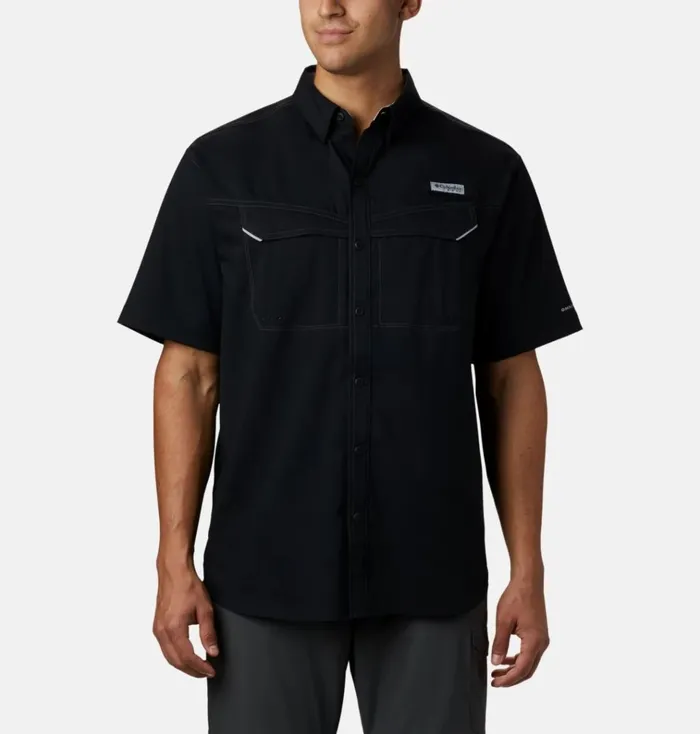 PFG Low Drag Offshore Short Sleeve Shirt 8211 Tall Black Mens Columbia Sportswear Short Sleeve PFG Low Drag Offshore Short Sleeve Shirt 8211 Tall Black Mens Columbia Sportswear Short Sleeve