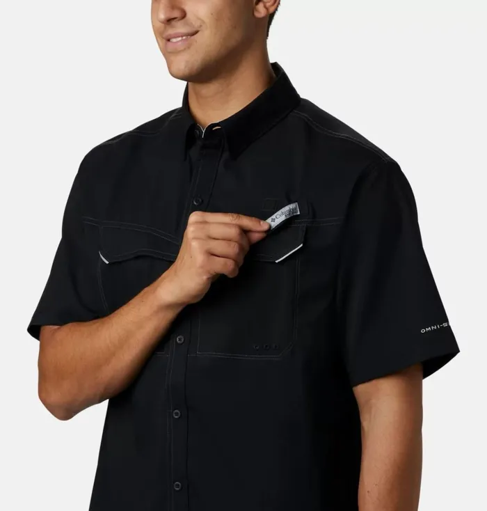 PFG Low Drag Offshore Short Sleeve Shirt 8211 Tall Black Mens Columbia Sportswear Short Sleeve PFG Low Drag Offshore Short Sleeve Shirt 8211 Tall Black Mens Columbia Sportswear Short Sleeve