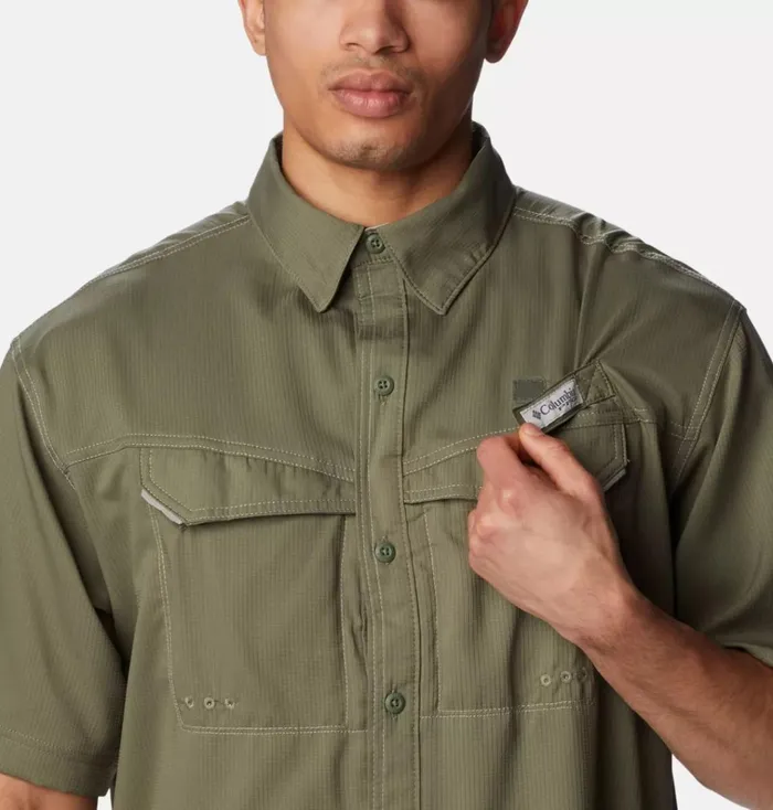 PFG Low Drag Offshore Short Sleeve Shirt Cypress Mens Columbia Sportswear Short Sleeve PFG Low Drag Offshore Short Sleeve Shirt Cypress Mens Columbia Sportswear Short Sleeve