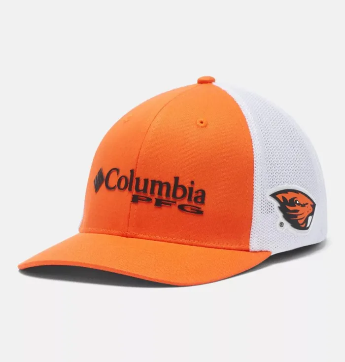PFG Mesh Snap Back Ball Cap 8211 Oregon State Osu 8211 Tangy Orange MensWomens Columbia Sportswear Hats PFG Mesh Snap Back Ball Cap 8211 Oregon State Osu 8211 Tangy Orange MensWomens Columbia Sportswear Hats