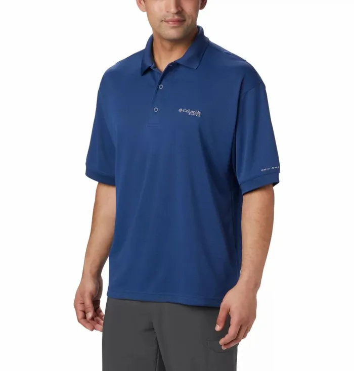 PFG Perfect Cast Polo Carbon Mens Columbia Sportswear Short Sleeve