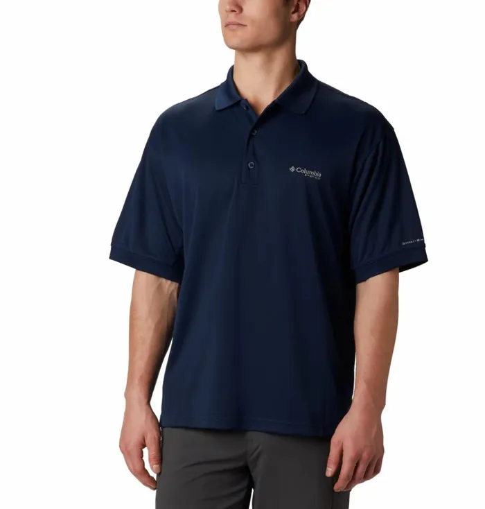 PFG Perfect Cast Polo Collegiate Navy Mens Columbia Sportswear Short Sleeve
