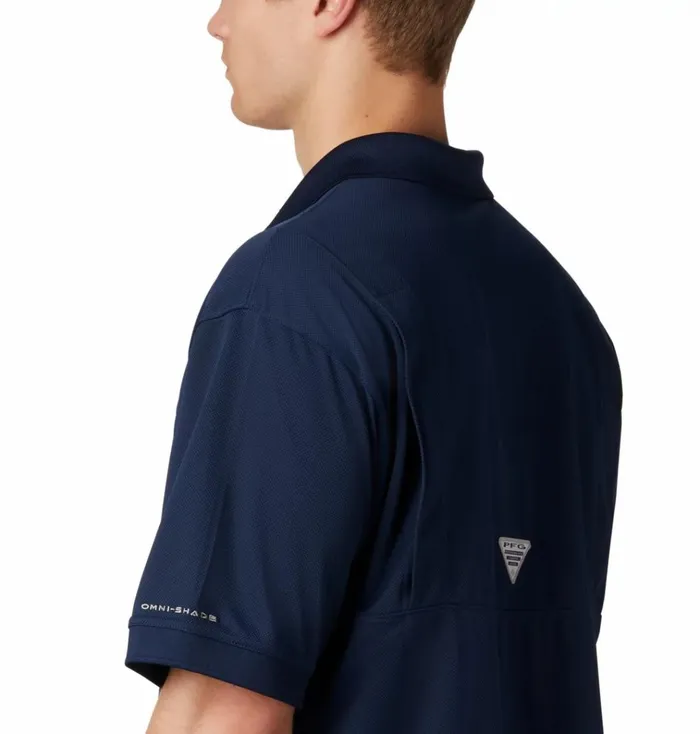 PFG Perfect Cast Polo Collegiate Navy Mens Columbia Sportswear Short Sleeve