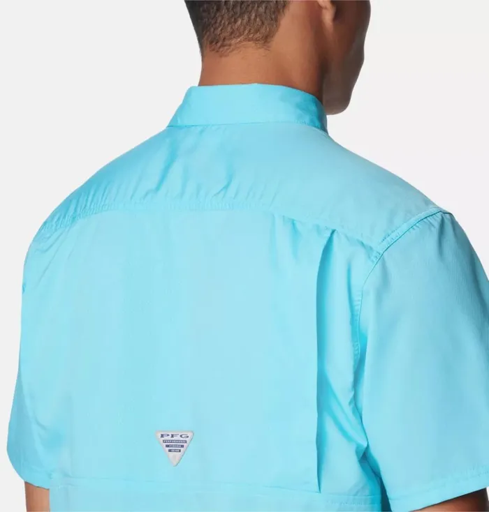 PFG Slack Tide Camp Shirt Opal Blue Mens Columbia Sportswear Short Sleeve