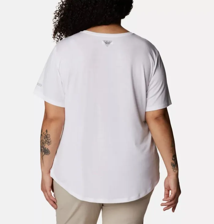 PFG Slack Water Knit TShirt II 8211 Plus Size White Womens Columbia Sportswear Short Sleeve PFG Slack Water Knit TShirt II 8211 Plus Size White Womens Columbia Sportswear Short Sleeve