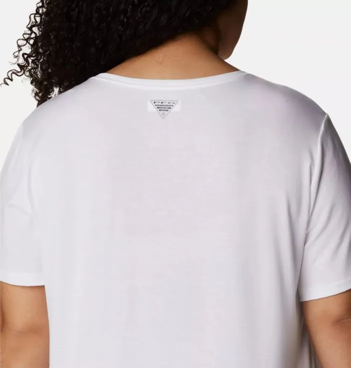 PFG Slack Water Knit TShirt II 8211 Plus Size White Womens Columbia Sportswear Short Sleeve PFG Slack Water Knit TShirt II 8211 Plus Size White Womens Columbia Sportswear Short Sleeve
