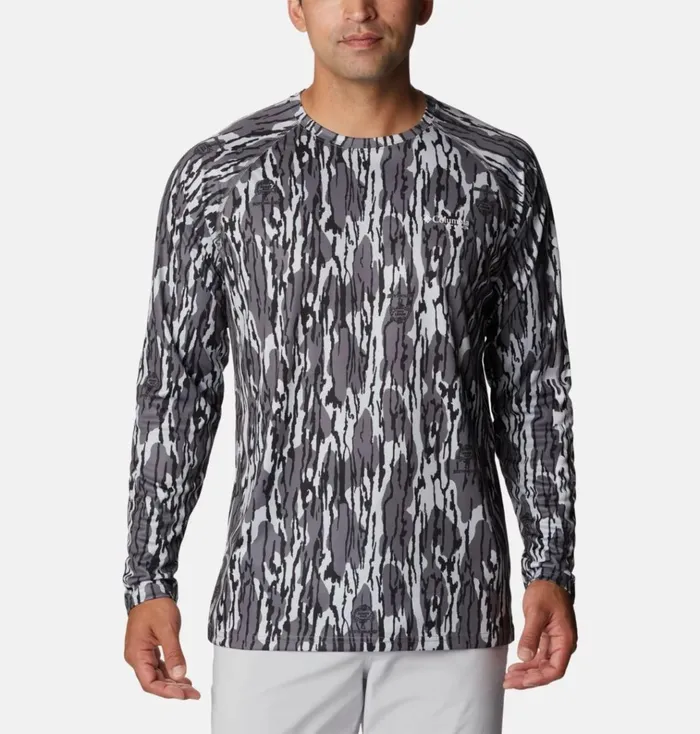 PFG Super Terminal Tackle Long Sleeve Shirt Cool Grey Mossy Oak Bottomland Mens Columbia Sportswear Long Sleeve PFG Super Terminal Tackle Long Sleeve Shirt Cool Grey Mossy Oak Bottomland Mens Columbia Sportswear Long Sleeve