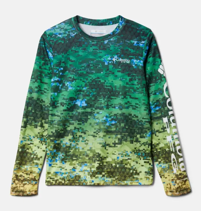 PFG Super Terminal Tackle Long Sleeve Shirt Dorado Digi Camo Fade Kids Columbia Sportswear Tops PFG Super Terminal Tackle Long Sleeve Shirt Dorado Digi Camo Fade Kids Columbia Sportswear Tops