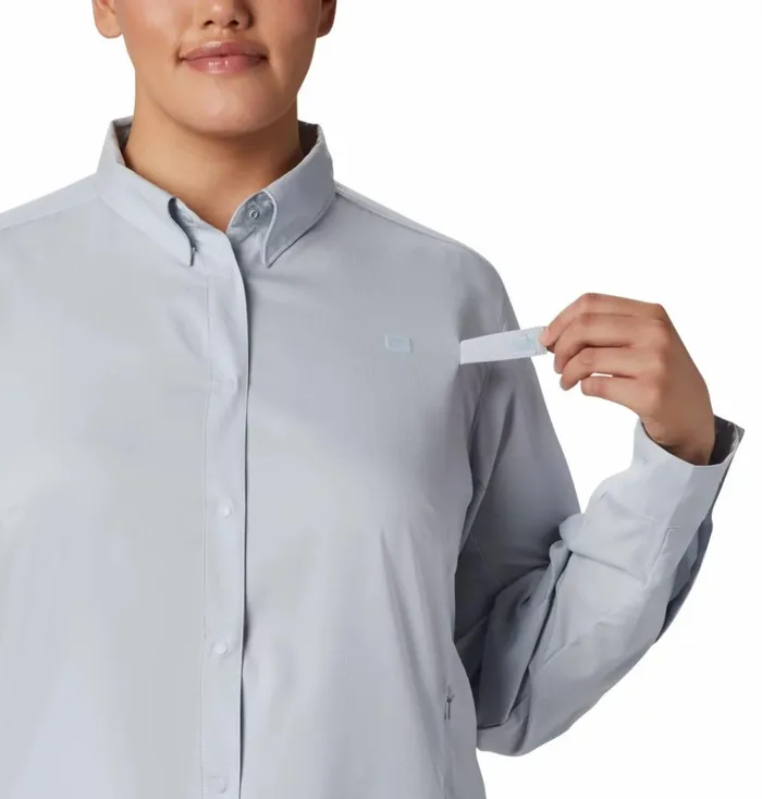 PFG Tamiami II Long Sleeve Shirt 8211 Plus Size Cirrus Grey Womens Columbia Sportswear Long Sleeve PFG Tamiami II Long Sleeve Shirt 8211 Plus Size Cirrus Grey Womens Columbia Sportswear Long Sleeve