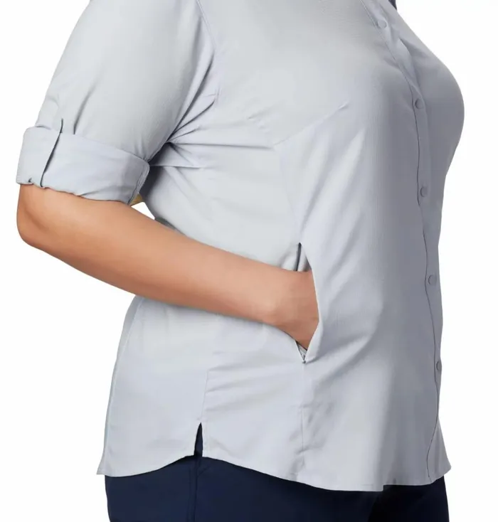 PFG Tamiami II Long Sleeve Shirt 8211 Plus Size Cirrus Grey Womens Columbia Sportswear Long Sleeve PFG Tamiami II Long Sleeve Shirt 8211 Plus Size Cirrus Grey Womens Columbia Sportswear Long Sleeve
