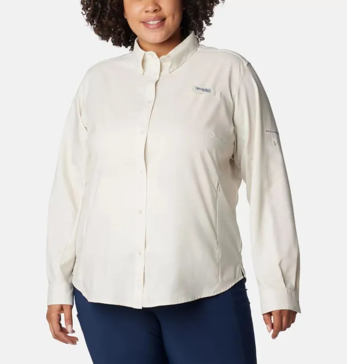 PFG Tamiami II Long Sleeve Shirt 8211 Plus Size Stone Womens Columbia Sportswear Long Sleeve PFG Tamiami II Long Sleeve Shirt 8211 Plus Size Stone Womens Columbia Sportswear Long Sleeve