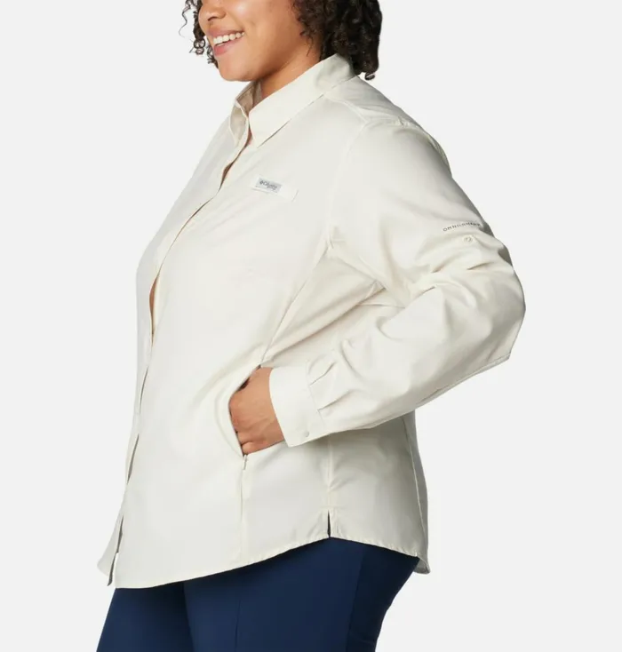 PFG Tamiami II Long Sleeve Shirt 8211 Plus Size Stone Womens Columbia Sportswear Long Sleeve PFG Tamiami II Long Sleeve Shirt 8211 Plus Size Stone Womens Columbia Sportswear Long Sleeve