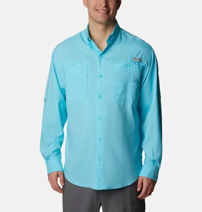 PFG Tamiami II Long Sleeve Shirt 8211 Tall Opal Blue Mens Columbia Sportswear Long Sleeve PFG Tamiami II Long Sleeve Shirt 8211 Tall Opal Blue Mens Columbia Sportswear Long Sleeve