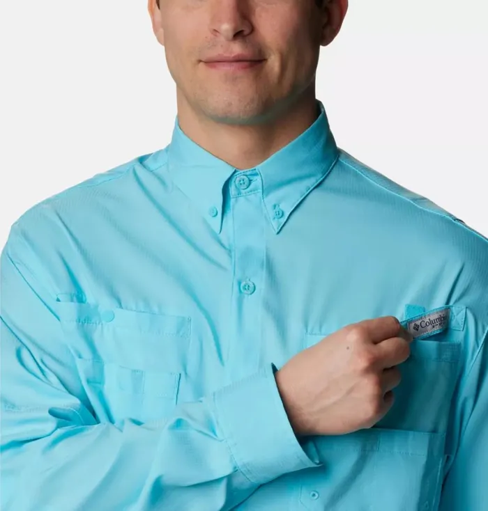 PFG Tamiami II Long Sleeve Shirt 8211 Tall Opal Blue Mens Columbia Sportswear Long Sleeve PFG Tamiami II Long Sleeve Shirt 8211 Tall Opal Blue Mens Columbia Sportswear Long Sleeve