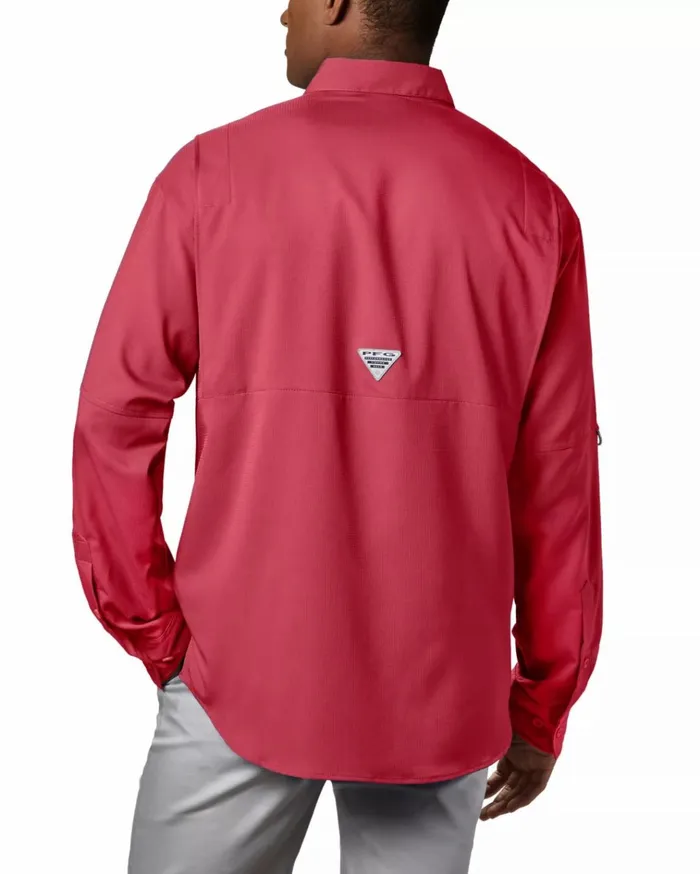 PFG Tamiami II Long Sleeve Shirt Sunset Red Mens Columbia Sportswear Long Sleeve PFG Tamiami II Long Sleeve Shirt Sunset Red Mens Columbia Sportswear Long Sleeve