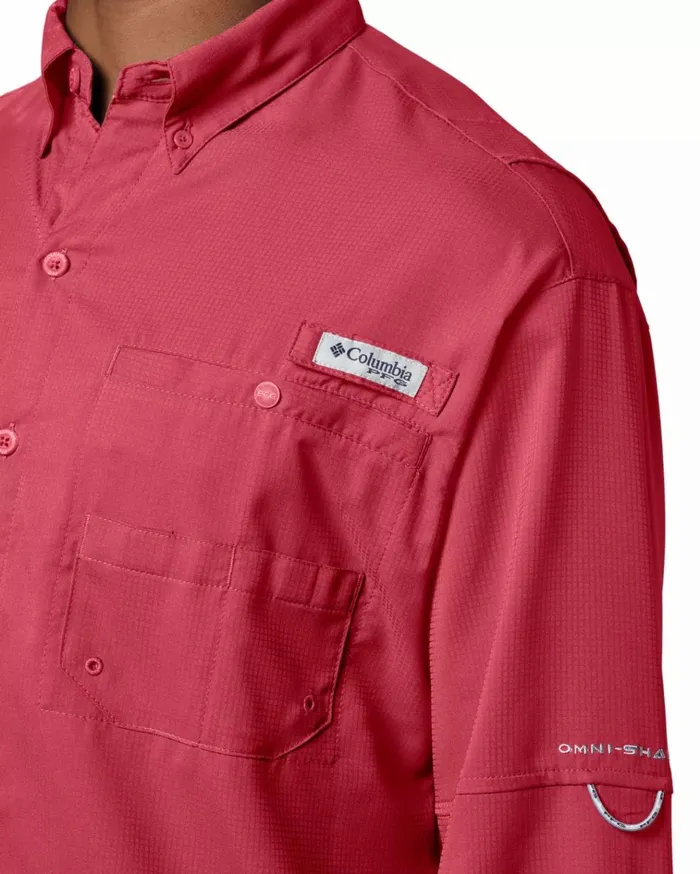 PFG Tamiami II Long Sleeve Shirt Sunset Red Mens Columbia Sportswear Long Sleeve PFG Tamiami II Long Sleeve Shirt Sunset Red Mens Columbia Sportswear Long Sleeve