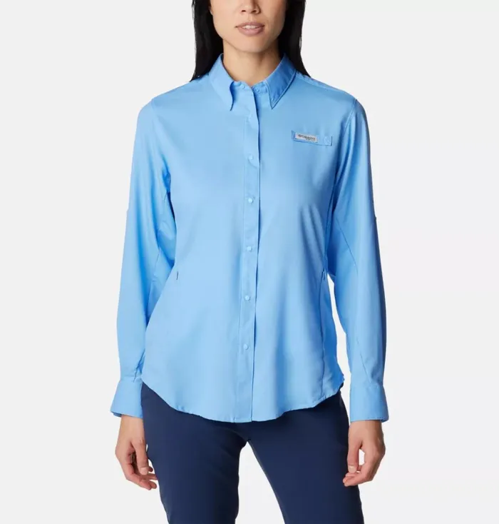 PFG Tamiami II Long Sleeve Shirt White Cap Womens Columbia Sportswear Long Sleeve