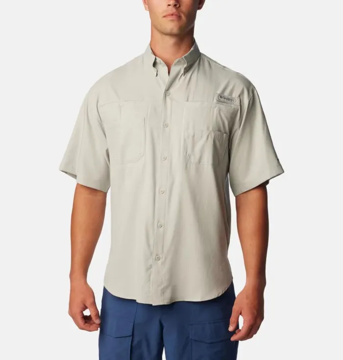 PFG Tamiami II Short Sleeve Shirt Cool Grey Mens Columbia Sportswear Short Sleeve