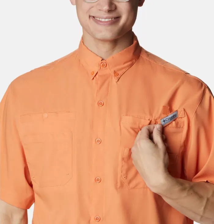 PFG Tamiami II Short Sleeve Shirt Orange Reef Mens Columbia Sportswear Short Sleeve PFG Tamiami II Short Sleeve Shirt Orange Reef Mens Columbia Sportswear Short Sleeve