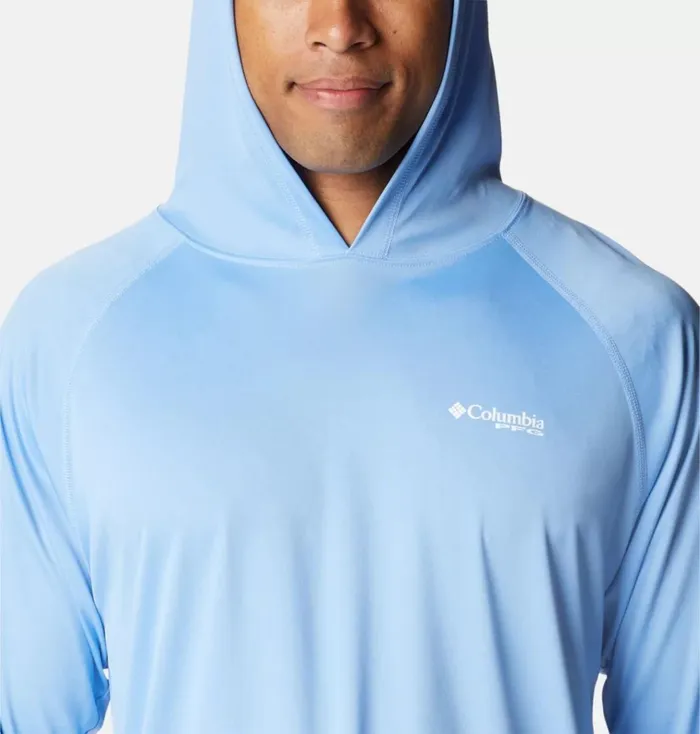 PFG Terminal Tackle Hoodie White Cap White Logo Mens Columbia Sportswear Long Sleeve PFG Terminal Tackle Hoodie White Cap White Logo Mens Columbia Sportswear Long Sleeve