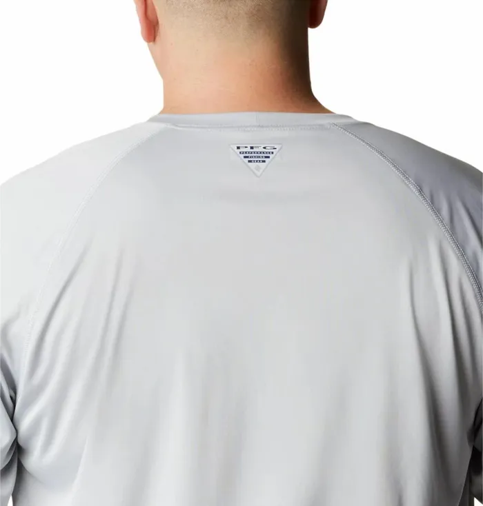 PFG Terminal Tackle Long Sleeve Shirt 8211 Big Cool Grey Vivid Blue Logo Mens Columbia Sportswear Long Sleeve PFG Terminal Tackle Long Sleeve Shirt 8211 Big Cool Grey Vivid Blue Logo Mens Columbia Sportswear Long Sleeve