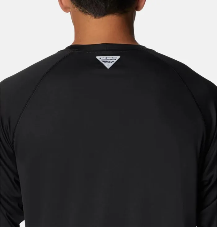 PFG Terminal Tackle Long Sleeve Shirt Black Cool Grey Logo Mens Columbia Sportswear Long Sleeve PFG Terminal Tackle Long Sleeve Shirt Black Cool Grey Logo Mens Columbia Sportswear Long Sleeve