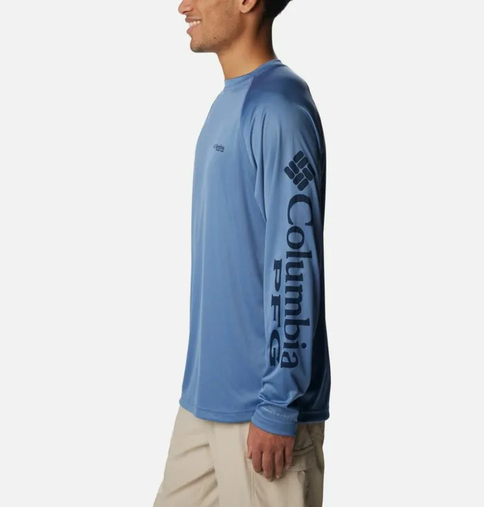 PFG Terminal Tackle Long Sleeve Shirt Bluestone Collegiate Navy Logo Mens Columbia Sportswear Long Sleeve PFG Terminal Tackle Long Sleeve Shirt Bluestone Collegiate Navy Logo Mens Columbia Sportswear Long Sleeve