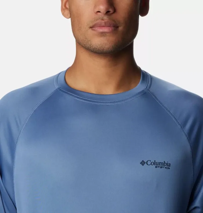 PFG Terminal Tackle Long Sleeve Shirt Bluestone Collegiate Navy Logo Mens Columbia Sportswear Long Sleeve PFG Terminal Tackle Long Sleeve Shirt Bluestone Collegiate Navy Logo Mens Columbia Sportswear Long Sleeve