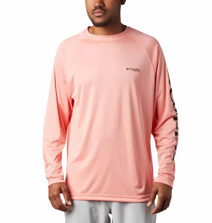 PFG Terminal Tackle Long Sleeve Shirt Sorbet Black Logo Mens Columbia Sportswear Long Sleeve PFG Terminal Tackle Long Sleeve Shirt Sorbet Black Logo Mens Columbia Sportswear Long Sleeve