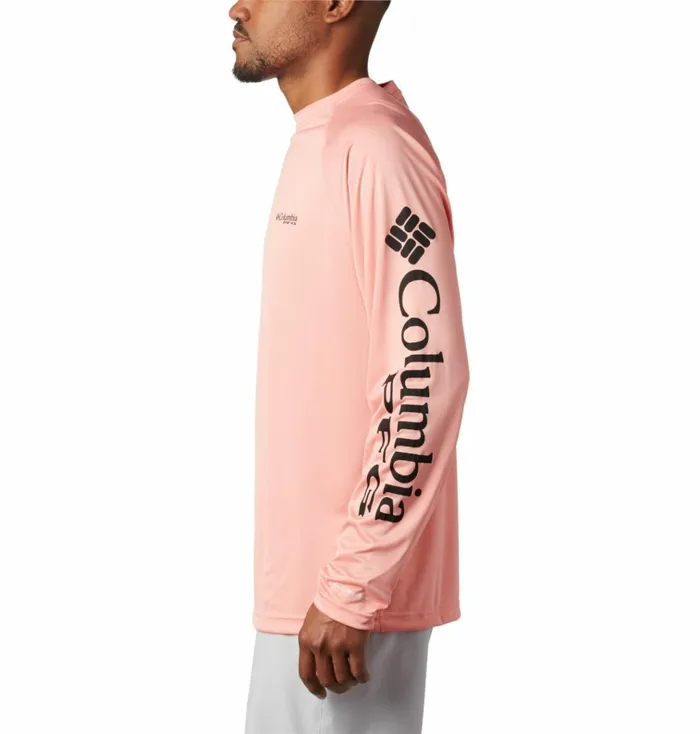PFG Terminal Tackle Long Sleeve Shirt Sorbet Black Logo Mens Columbia Sportswear Long Sleeve PFG Terminal Tackle Long Sleeve Shirt Sorbet Black Logo Mens Columbia Sportswear Long Sleeve
