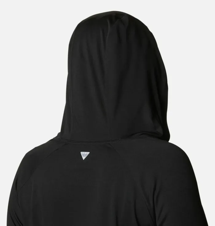 PFG Tidal Tee Hoodie 8211 Plus Size Black Cirrus Grey Logo Womens Columbia Sportswear Long Sleeve PFG Tidal Tee Hoodie 8211 Plus Size Black Cirrus Grey Logo Womens Columbia Sportswear Long Sleeve