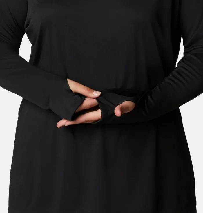 PFG Tidal Tee Hoodie 8211 Plus Size Black Cirrus Grey Logo Womens Columbia Sportswear Long Sleeve PFG Tidal Tee Hoodie 8211 Plus Size Black Cirrus Grey Logo Womens Columbia Sportswear Long Sleeve