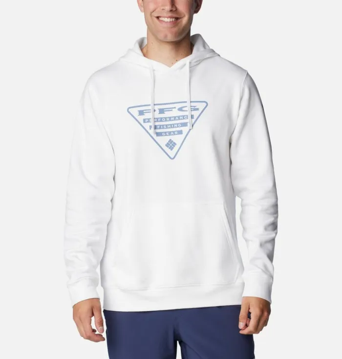 PFG Triangle II Hoodie 8211 Tall White Bluestone Mens Columbia Sportswear Sweatshirts and Hoodies PFG Triangle II Hoodie 8211 Tall White Bluestone Mens Columbia Sportswear Sweatshirts and Hoodies