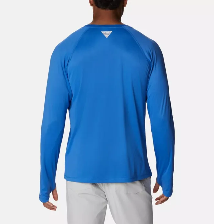 PFG Zero Rules Ice Long Sleeve Shirt Vivid Blue Mens Columbia Sportswear Long Sleeve PFG Zero Rules Ice Long Sleeve Shirt Vivid Blue Mens Columbia Sportswear Long Sleeve